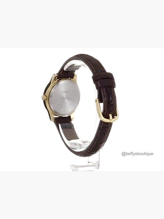 Mother of Pearl Dial Gold-Tone Watch with Genuine Leather Strap Indiglo 25mm main image 4